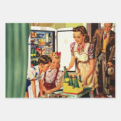 familie, moeder met Kinder, snacks in de keuken Inpakpapier Vel (Voorkant 3)