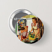 familie, moeder met Kinder, snacks in de keuken Ronde Button 5,7 Cm (Voorkant /achterkant)