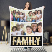 Familie Monogram 4 Fotocollage Fleece Deken