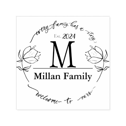 Familie Monogram Boerderij thema Zelfinktende Stempel (Design)