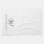 Familie Monogram Elegant Script Keuken Theedoek (Horizontaal)