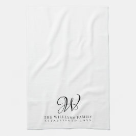 Familie Monogram Elegant Script Keuken Theedoek