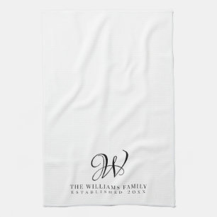 Familie Monogram Elegant Script Keuken Theedoek
