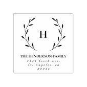 Familie Monogram Elegant Terugkeeradres Rubberstempel (Afrduk)