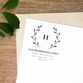  Familie Monogram Elegant Terugkeeradres Rubberstempel