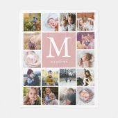 Familie Monogram Foto Fleece Deken (Voorkant)
