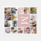 Familie Monogram Foto Fleece Deken (Voorkant (Horizontaal))