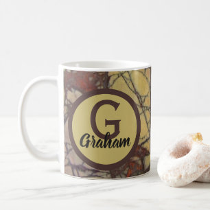 Familie Monogram Geel Marmer Patroon Initiaal Koffiemok