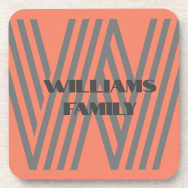 FAMILIE MONOGRAM Hard plastiek onderzetter GIFT