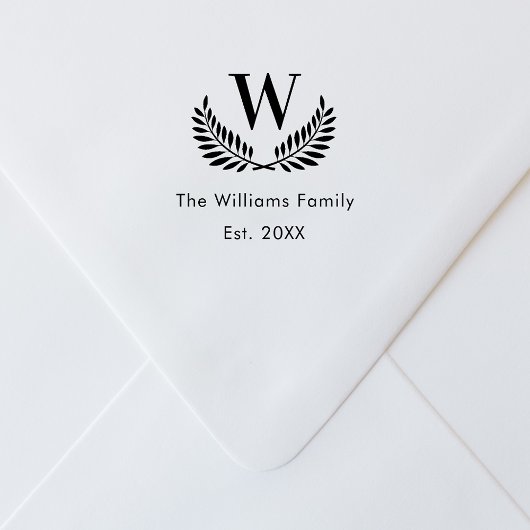 Familie monogram klassieke laurelhars  zelfinktende stempel