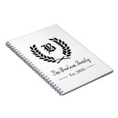 Familie Monogram met Lauwerkrans Notitieboek (Rechterzijde)