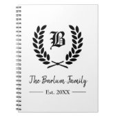 Familie Monogram met Lauwerkrans Notitieboek (Voorkant)