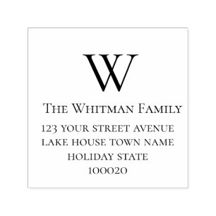 Familie Monogram Minimalistisch Retouradres Zelfinktende Stempel