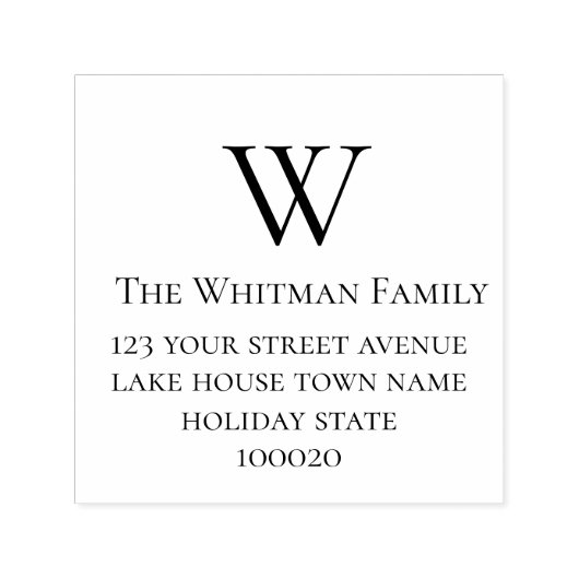 Familie Monogram Minimalistisch Retouradres Zelfinktende Stempel (Design)
