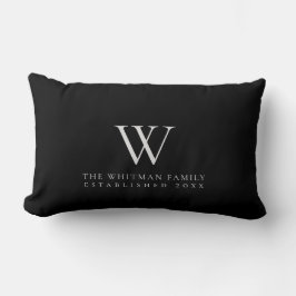 Familie Monogram Modern Zwart Grijs Kussen