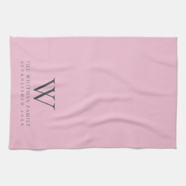 Familie Monogram Moderne Roze Leisteen Grijze Keuk Theedoek