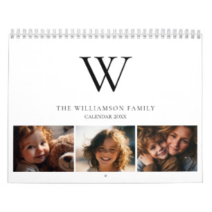 Familie Monogram Naam Foto Kalender
