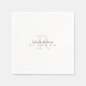 Familie monogram (namen/initiaal) op witte standaa servetten (Voorkant)