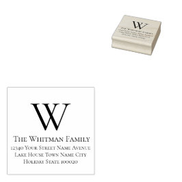Familie Monogram Retouradres Rubberstempel