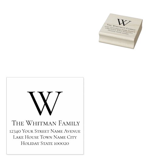 Familie Monogram Retouradres Rubberstempel (Gestempeld)
