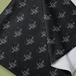 Familie Monogrammed Zwart Fleece Deken