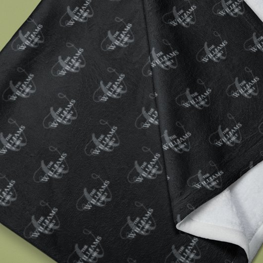 Familie Monogrammed Zwart Fleece Deken