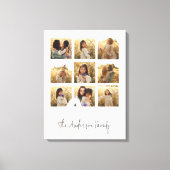 Familie multi foto crème hart elegant stijlvol canvas afdruk (Voorkant)