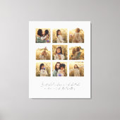 Familie multi foto hart citaat elegant stijlvol canvas afdruk (Voorkant)