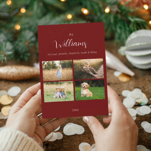 Familie Multi Foto Minimalistische Kerstkaart