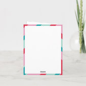 FAMILIE MULTI FOTO moderne minimale rand rood roze Feestdagen Kaart (Achterkant)