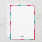 FAMILIE MULTI FOTO moderne minimale rand rood roze Feestdagenkaart (Achterkant)