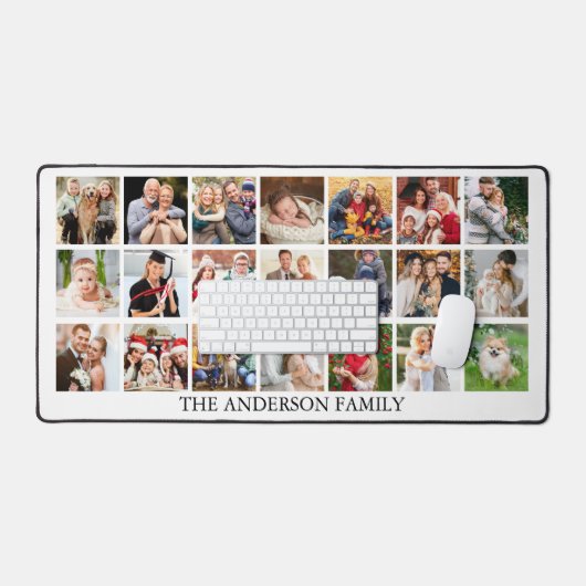 Familie Multi Fotocollage Bureaumat (Keyboard & Muis)