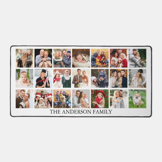 Familie Multi Fotocollage Bureaumat (Voorkant)