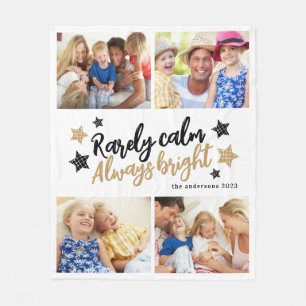 Familie Multi Fotocollage Calm Bright Fleece Deken