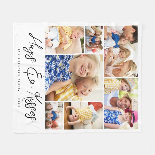 Familie Multi Fotocollage Knuffels & Kussen Fleece Deken (Voorkant (Horizontaal))