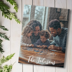 Familie Nacht Gepersonaliseerde foto cadeau Legpuzzel