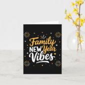 Familie Nieuwjaar 2026 Matching Feest Crew  Kaart (Gele Bloem)