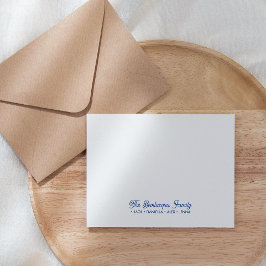 FAMILIE NOTECARDS Stationery Cursive Names Blue Notitiekaartje