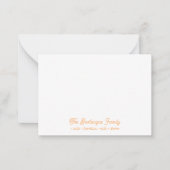 FAMILIE NOTECARDS Stationery Cursive Names Oranje Notitiekaartje (Voorkant)