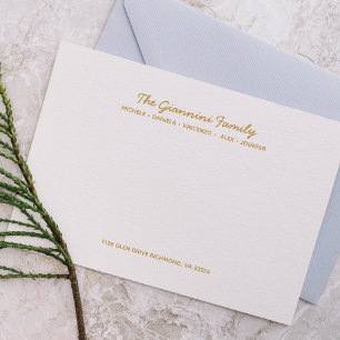 FAMILIE NOTITIEBLOKKEN Cursieve Naam Adres FAUX GO Notitiekaartje