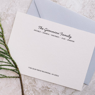 FAMILIE NOTITIEBLOKKEN Cursieve namen Adres Grijs Notitiekaartje