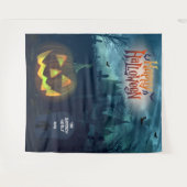 Familie of Bedrijf Halloween Party Achtergrond Wandkleed (Voorkant (horizontaal))