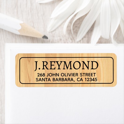Familie- of bedrijfsnaam | achternaam rustiek hout etiket (Insitu)