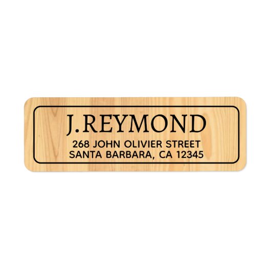 Familie- of bedrijfsnaam | achternaam rustiek hout etiket (Voorkant)