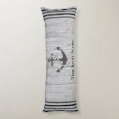 Familie of Bootnaam Grijs Ankertouw Nautisch Lichaamskussen (Achterkant (Verticaal))