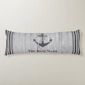 Familie of Bootnaam Grijs Ankertouw Nautisch Lichaamskussen (Voorkant)