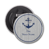 Familie of bootnaam Navy Anker Touw Nautilus Button Flesopener (Voorkant)