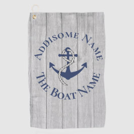 Familie of bootnaam Navy Anker Touw Nautilus    Golfhanddoek