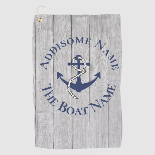 Familie of bootnaam Navy Anker Touw Nautilus    Golfhanddoek (Voorkant)