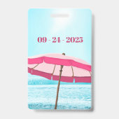 Familie- of groepsreünie Strand Oceaan Roze Paraso Badge (Achterkant)
